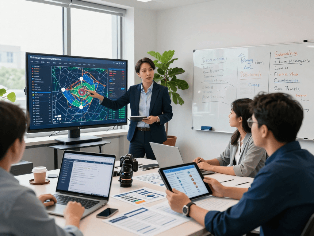 Geofencing political advertising data analysis in a modern campaign office.