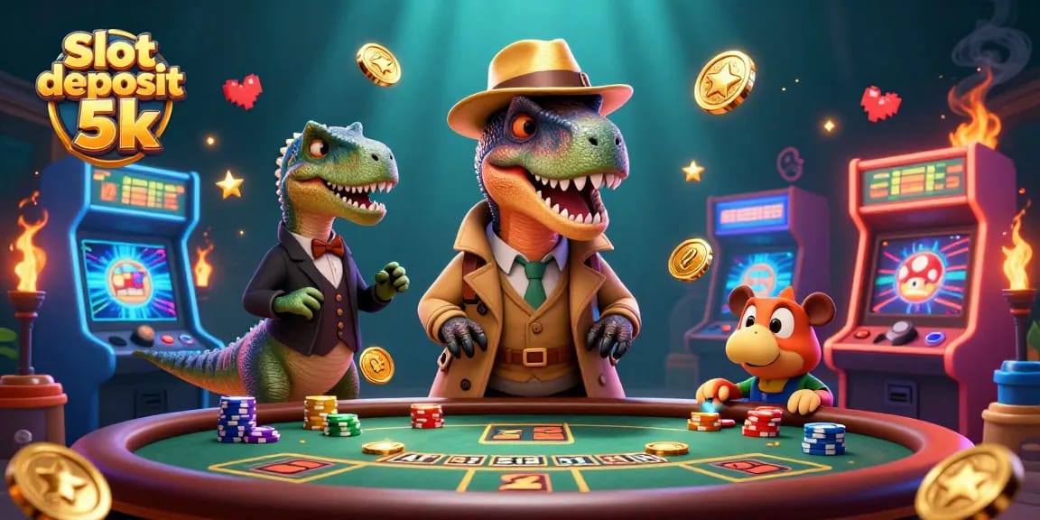 Taruhan Slot deposit 5k dengan karakter lucu di kasino virtual.