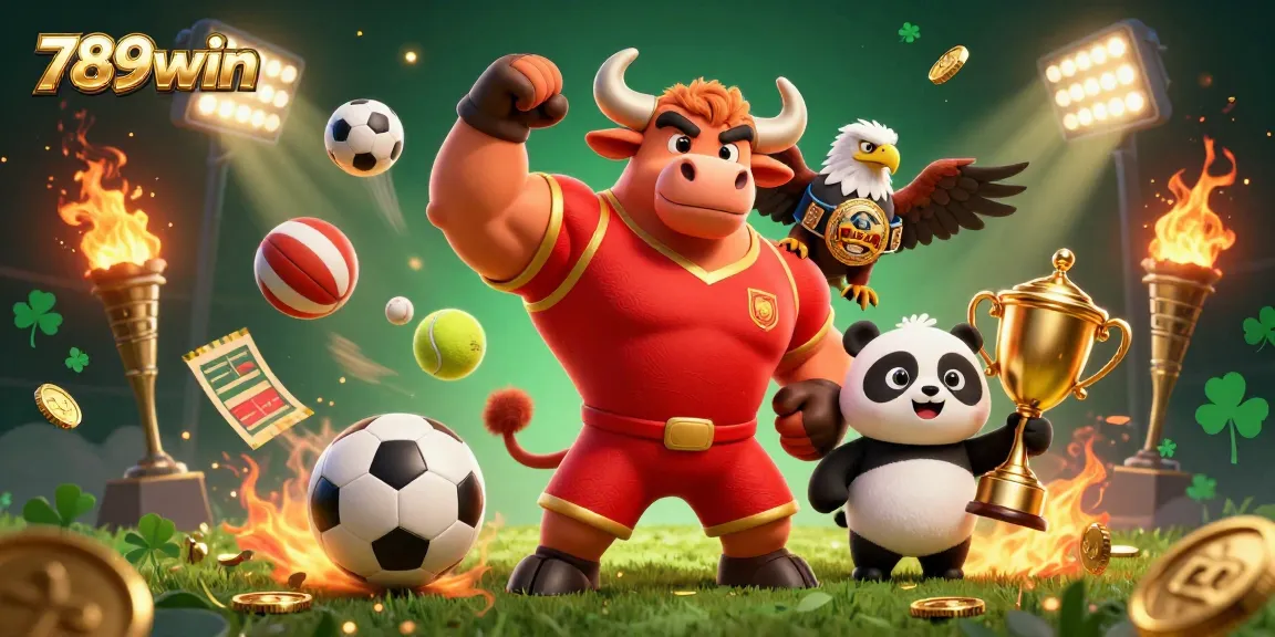 Win big with 789win in an energetic casino scene featuring dynamic sports and gaming elements.