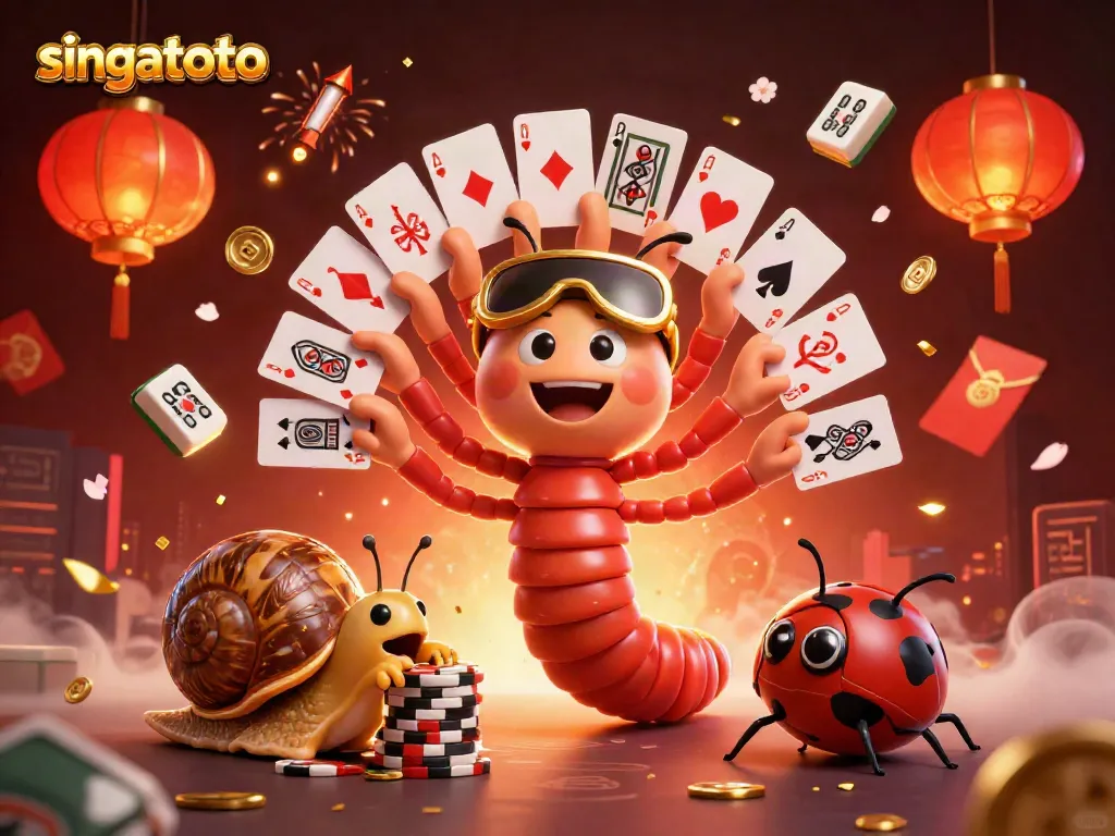 Play thrilling games at singatoto with our unique 3D cartoon illustration of a lively casino scene.