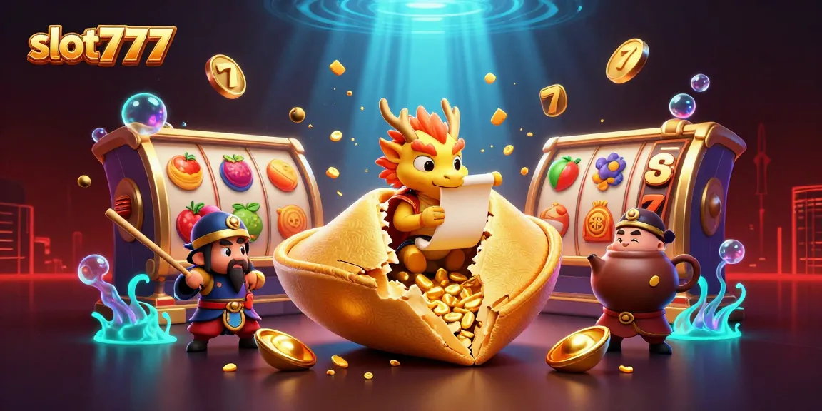 Raih kemenangan dengan slot777 dan simbol keberuntungan yang bersinar dalam ilustrasi kasino digital.