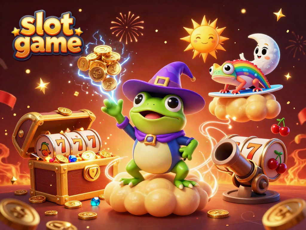 Slot game menampilkan karakter kucing yang menangkap koin emas melimpah dalam suasana ceria.