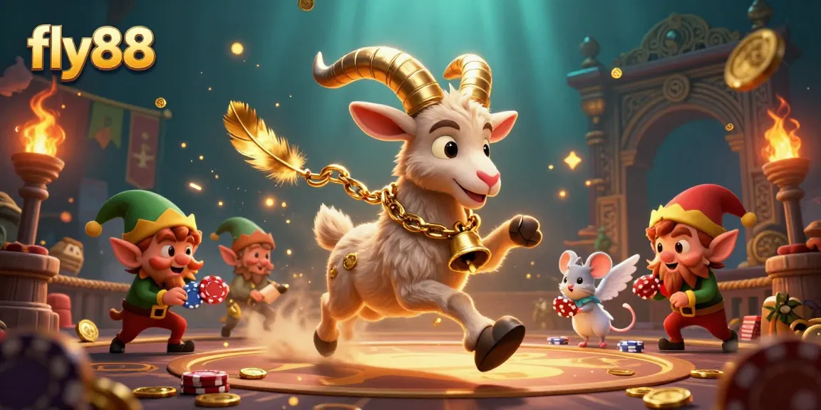 Engage in dynamic gameplay at fly88 with festive characters enjoying a vibrant casino atmosphere.