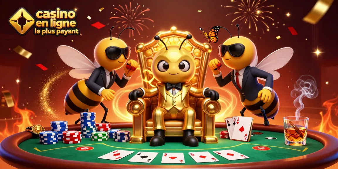 Illustration colorée d'un casino en ligne le plus payant avec des personnages captivants et des éléments de jeu.