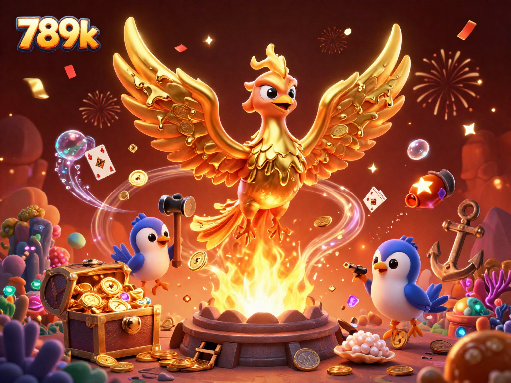Experience the thrilling adventure of 789k with a golden phoenix and treasures galore!