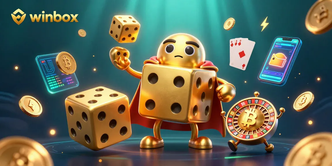 winbox offers exciting gameplay featuring vibrant 3D characters and casino elements in a packed scene.