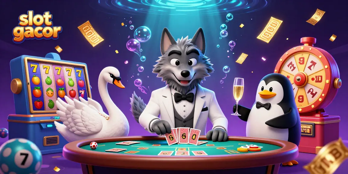 Experience slot gacor excitement with lively 3D characters at a vibrant baccarat table.