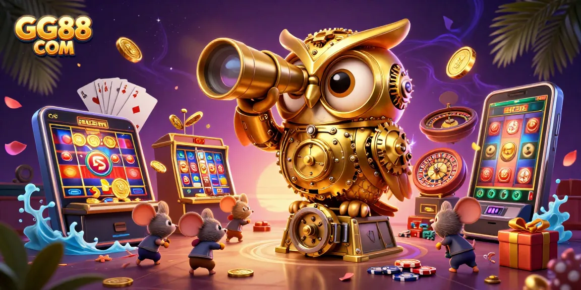 Experience thrilling gaming action at GG88 COM, featuring vibrant slot machines and lively casino atmosphere.