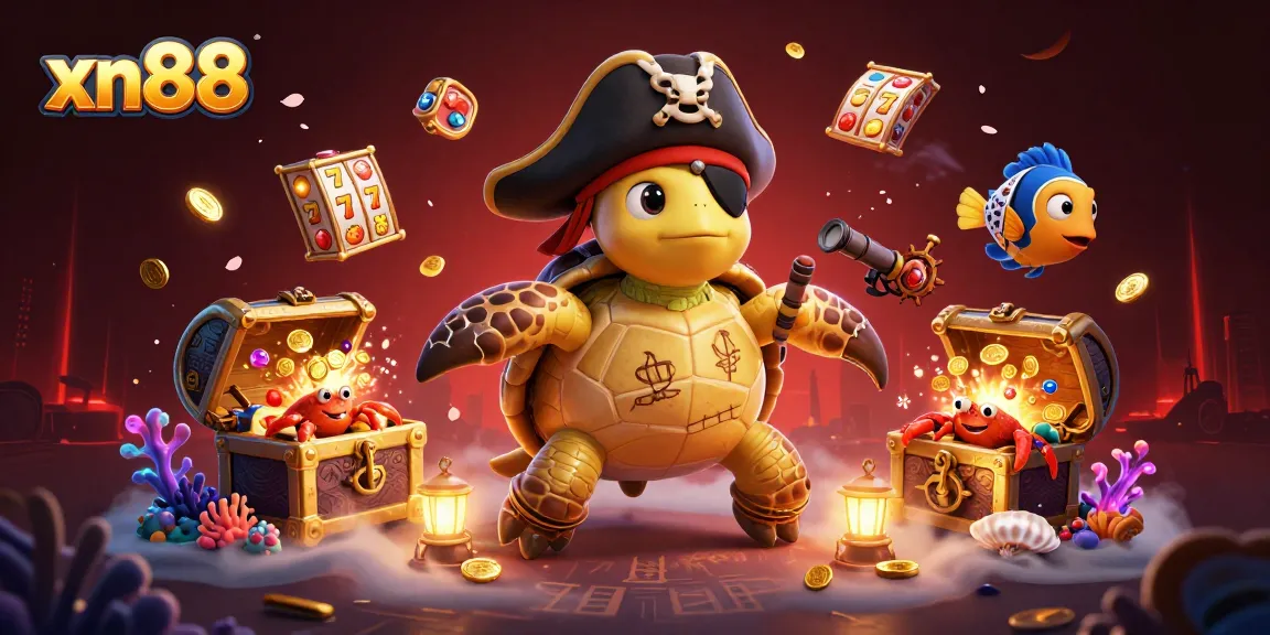 Win big with xn88 as cartoon characters dive underwater among treasure and casino elements!