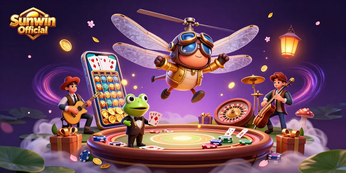 Experience winning excitement at Sunwin Official with a vibrant, 3D casino scene.