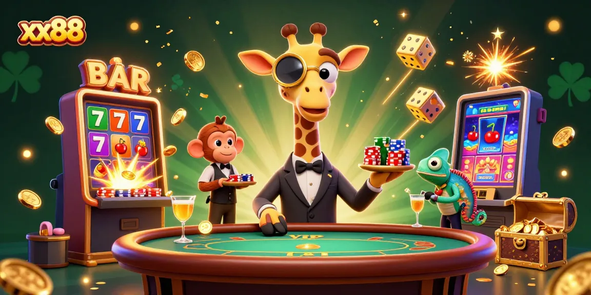Experience the thrill of winning jackpots at xx88 with dynamic casino elements and vibrant characters.