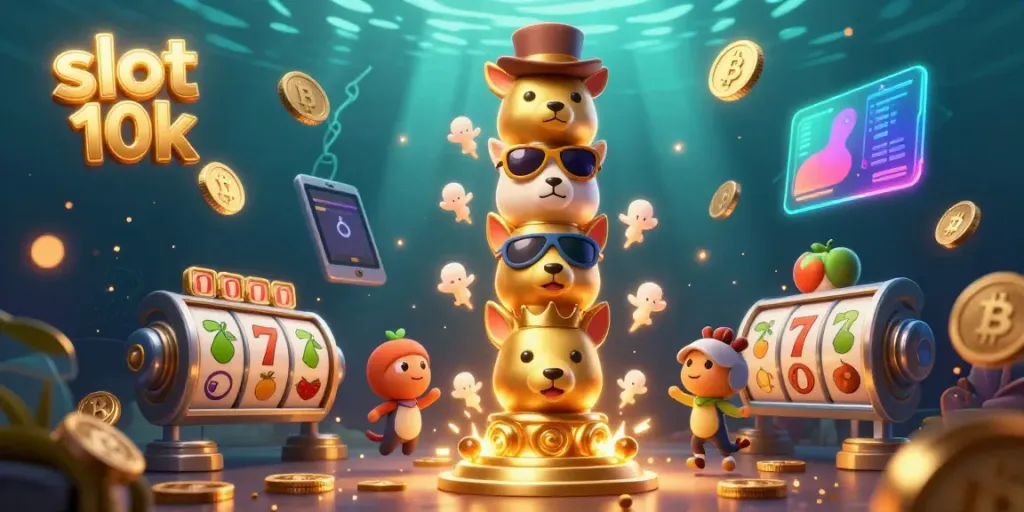 Engage in excitement with the slot 10k totem pole surrounded by dynamic casino symbols.