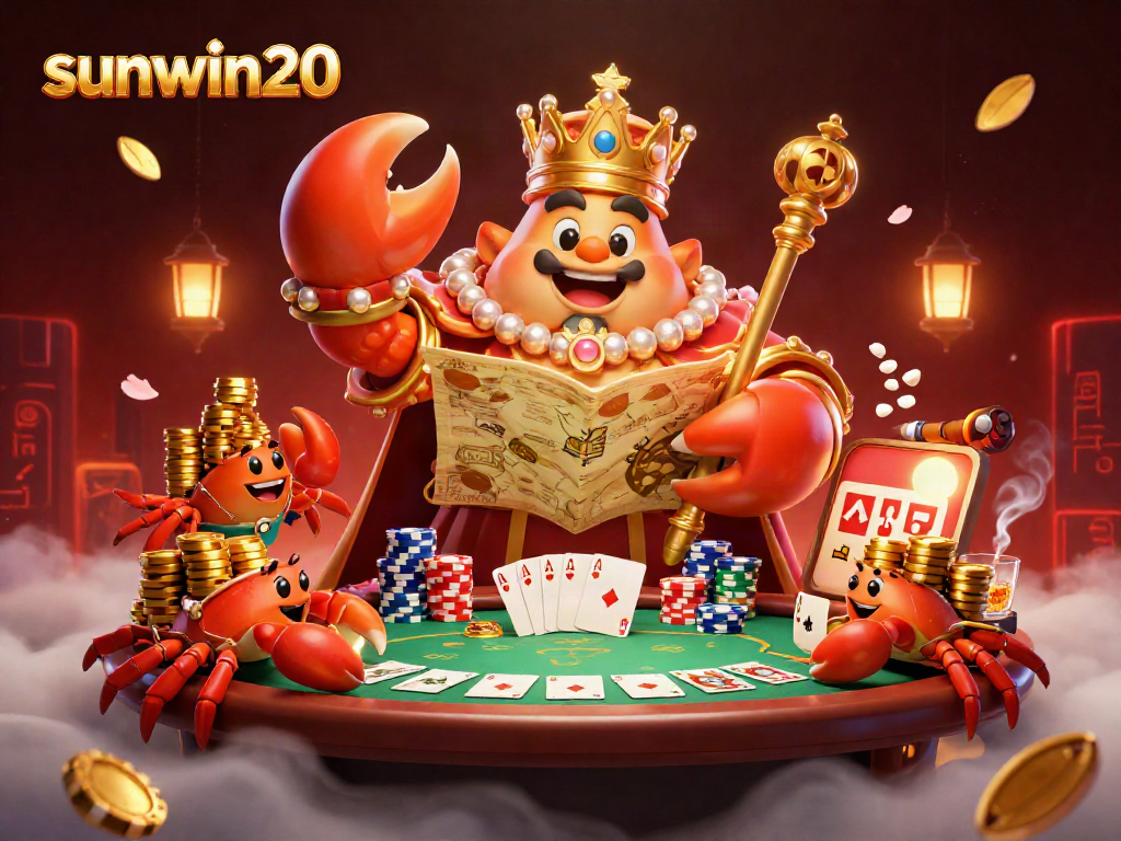 Experience thrilling bets with sunwin20 in a vibrant cartoon casino scene full of action.