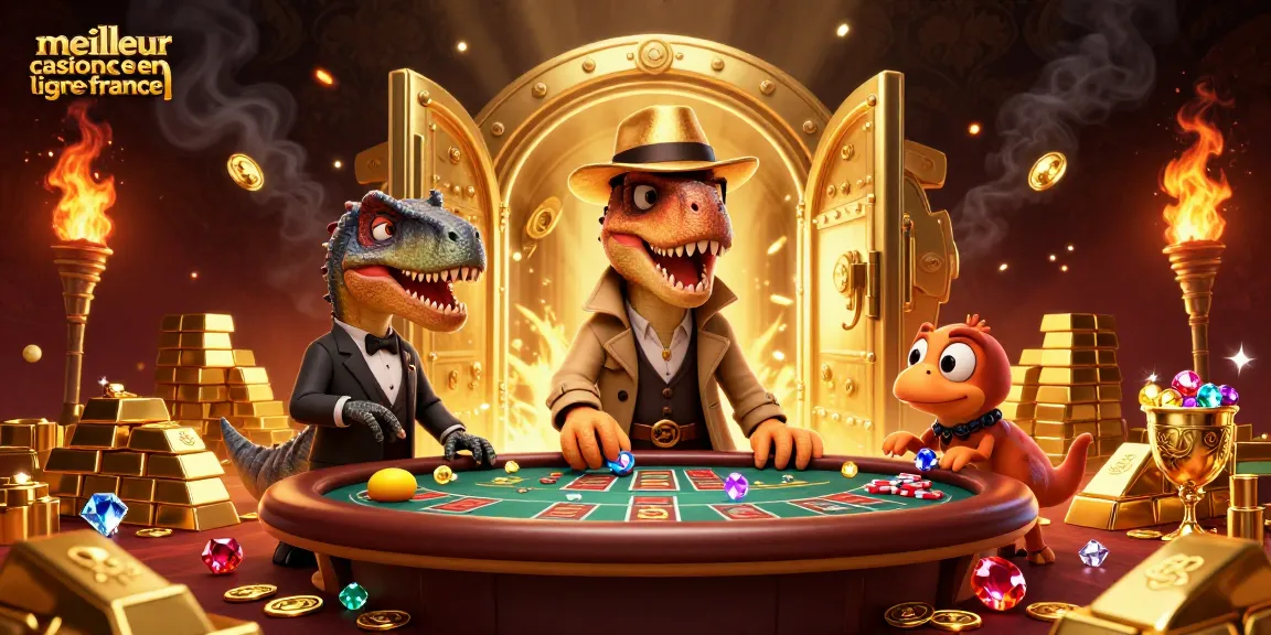 Découvrez le meilleur casino en ligne France avec une illustration captivante de jeux et personnages animés.