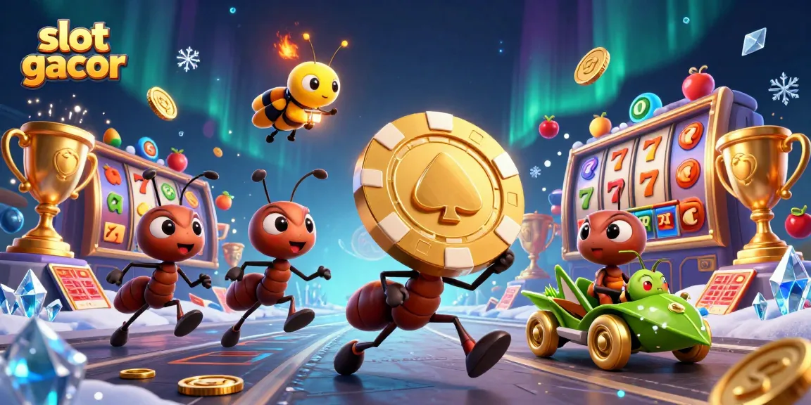 Engage with "slot gacor" in this action-packed scene of ants heisting a gigantic poker chip.