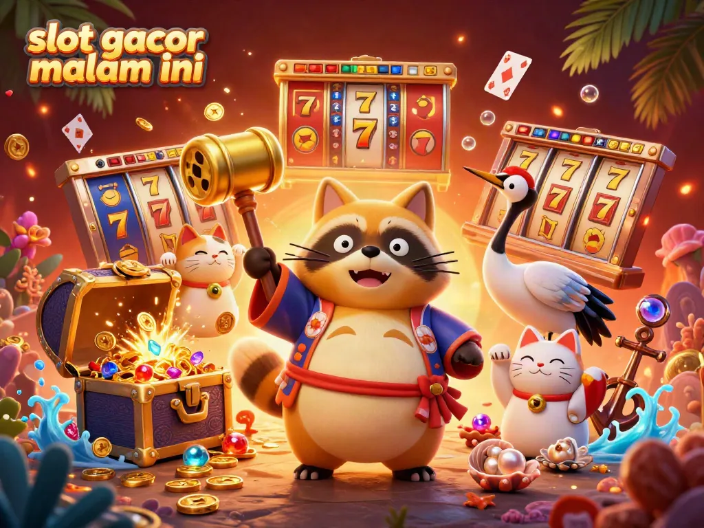 Menangkan slot gacor malam ini dengan ilustrasi 3D yang penuh warna dan kegembiraan.