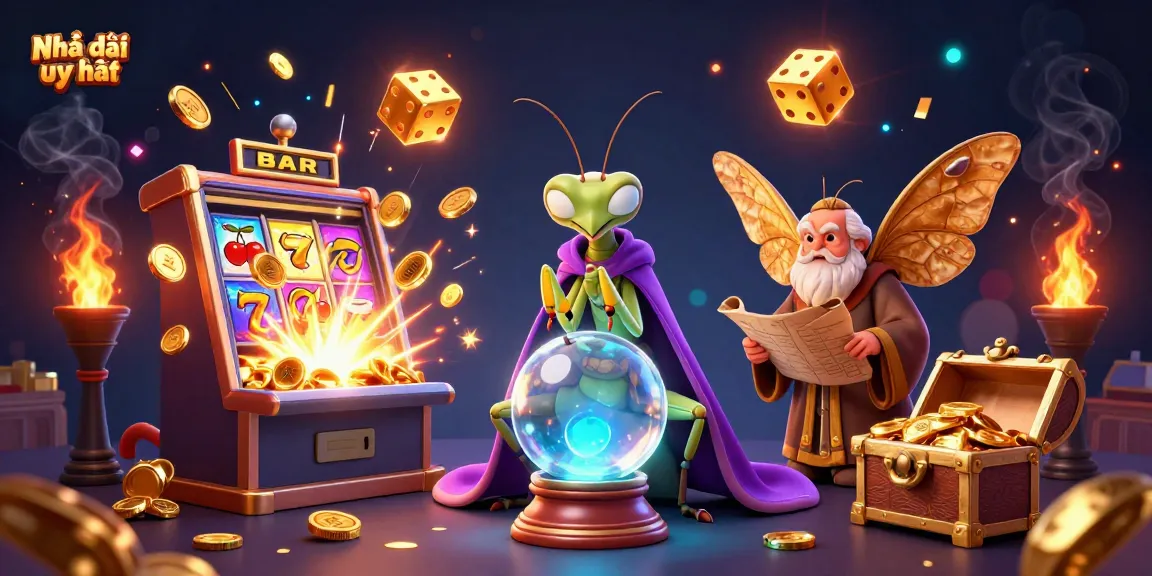 Bet on Nhà cái uy tín with engaging casino visuals, showcasing a mystical fortune teller and exciting game elements.