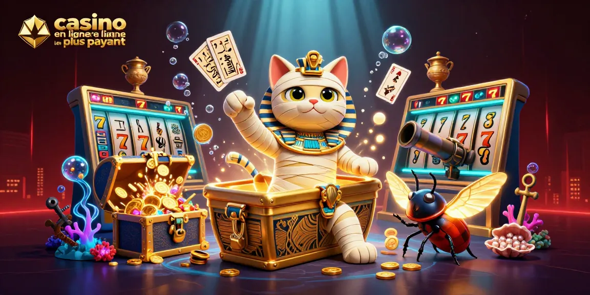 Vivez l'expérience du casino en ligne le plus payant avec un chat momie égyptien et des éléments de jeu captivants.