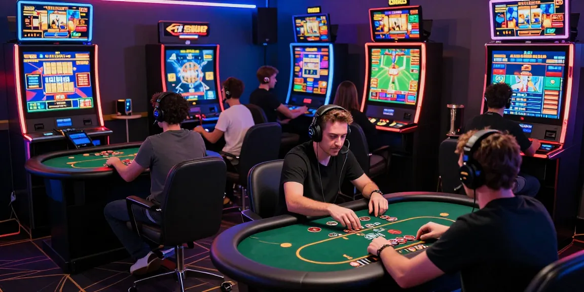 Engaged players at WIRA55 online gaming platform, showcasing vibrant slot games and live poker.