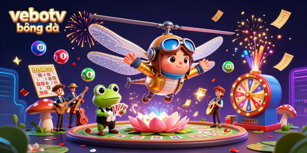 Experience the thrill of vebotv bóng đá with vibrant characters and dynamic gambling elements in an exciting casino scene.