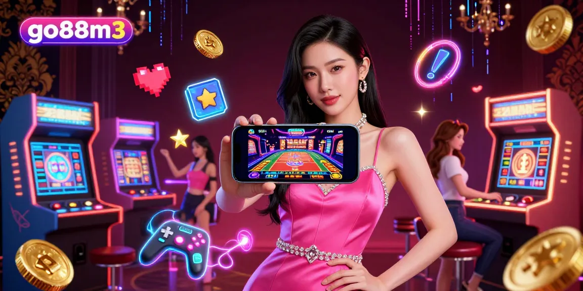 Experience the thrill of go88m3 with a stunning live dealer casino illustration featuring dynamic gaming elements.