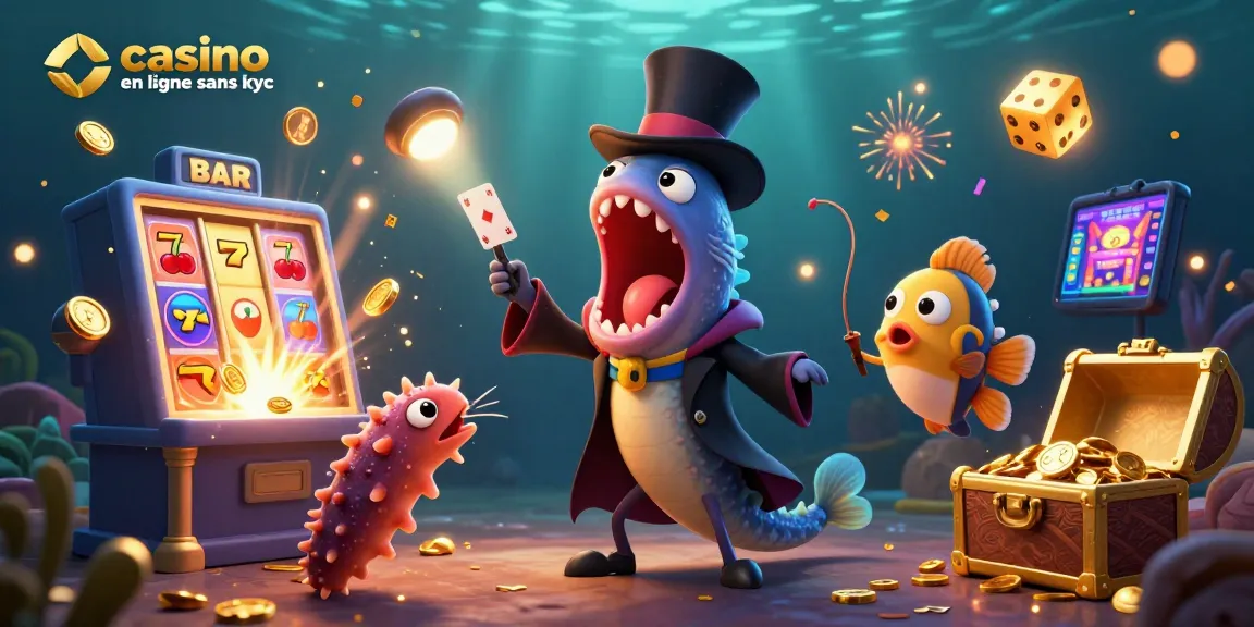 Explore le monde du casino en ligne sans KYC avec des personnages marins captivants et une ambiance dynamique.