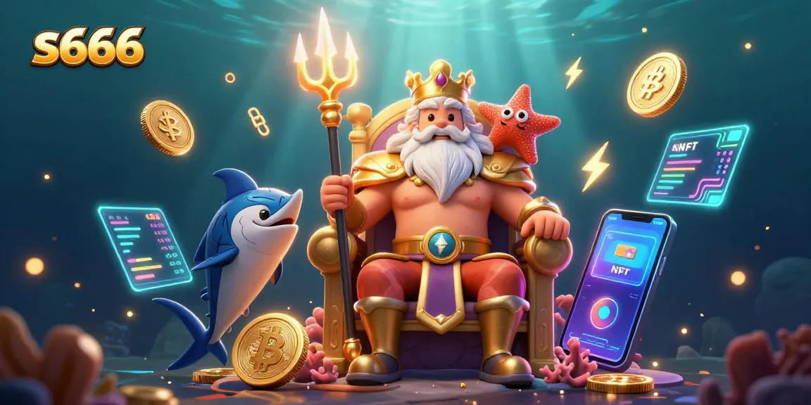 Experience thrilling gaming at s666 with Neptune and rich crypto elements illustrating excitement.