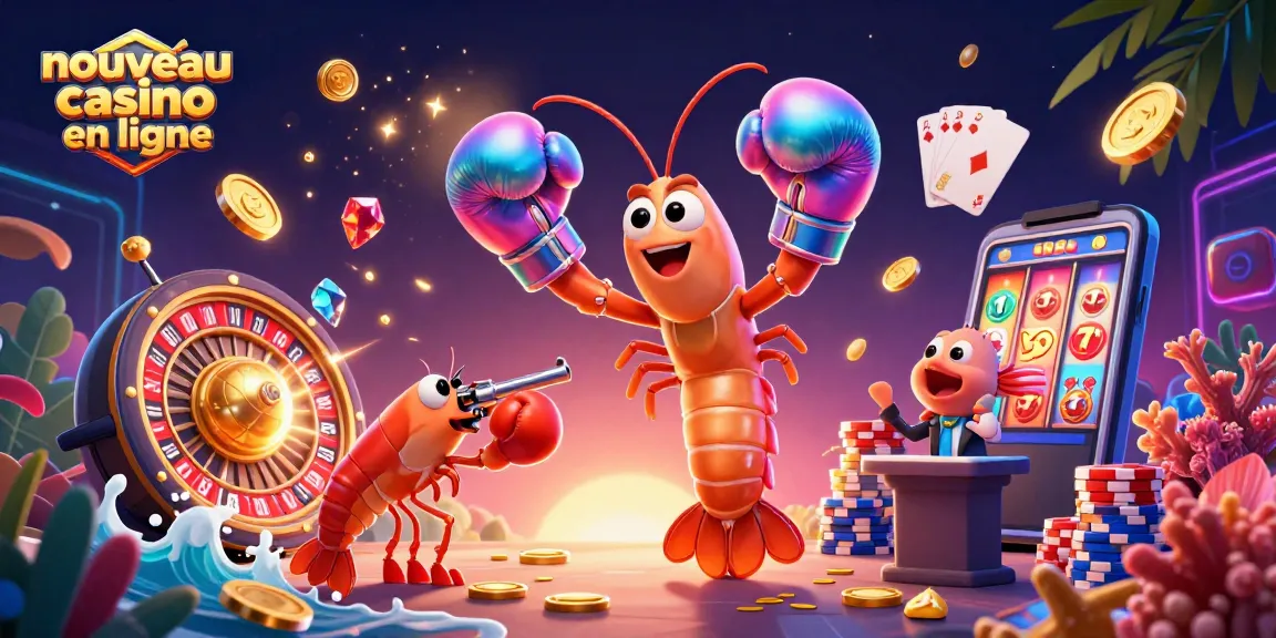 Transformez votre expérience dans le nouveau casino en ligne avec une scène vivante de personnages marins et d'éléments de jeu.