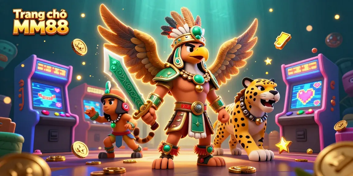 Experience the excitement of Trang chủ MM88 with vibrant 3D casino elements and engaging characters.