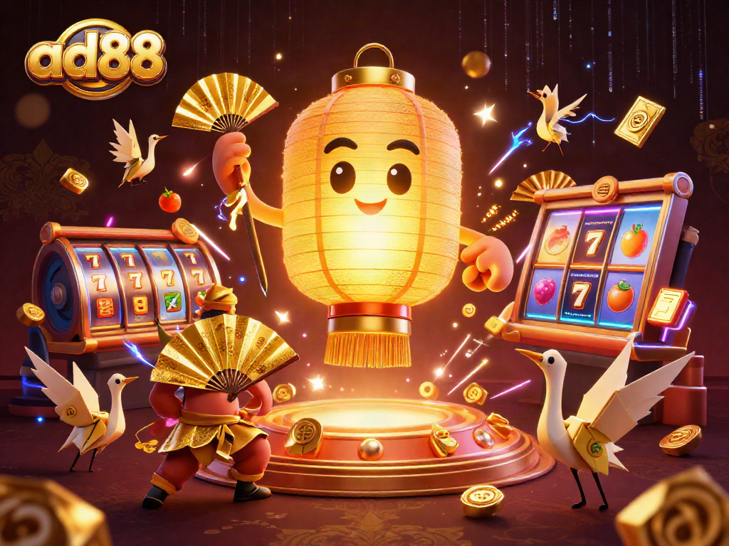 Experience the thrill of ad88's online slots with vibrant characters and dynamic game elements.