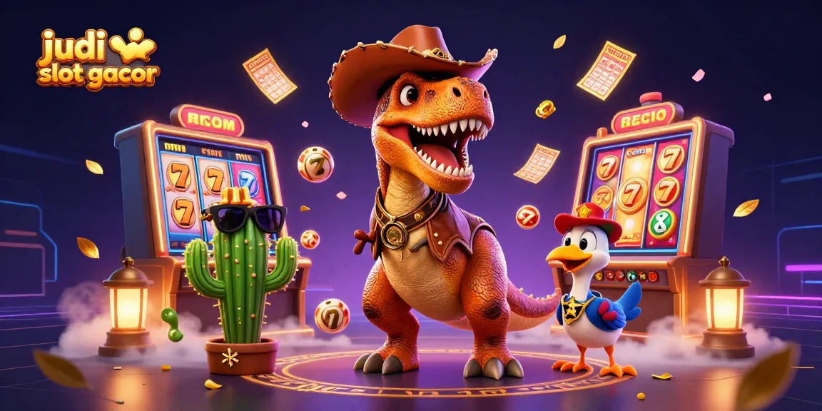 Engage in judi slot gacor with colorful reels, vibrant jackpots, and dynamic prize elements in this lively casino scene.