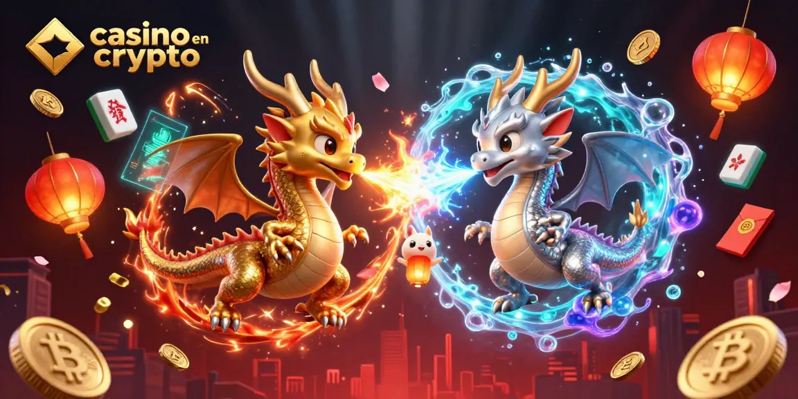 Plongez dans l'univers du casino en crypto avec des dragons et des éléments flottants captivants.