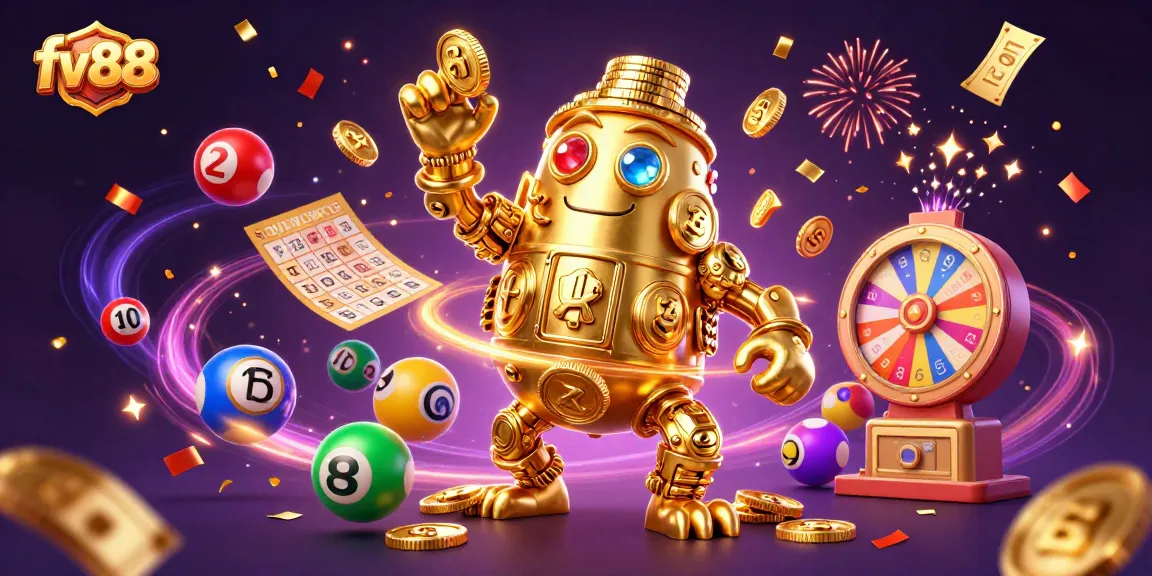 Spin and win big with fv88's vibrant casino scene featuring exciting game elements and golden rewards.