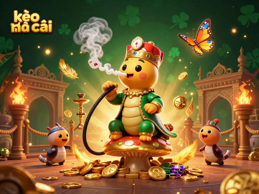 Engage with kèo nhà cái in this vibrant 3D illustration depicting a lively casino scene with characters and game elements.