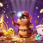 Engage the excitement of tk11b com with a treasure-seeking mole and glowing gems in a vibrant casino world.