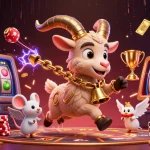 Catch the thrill with go8's vibrant 3D casino scene featuring festive characters in action.