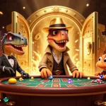 Découvrez le meilleur casino en ligne France avec une illustration captivante de jeux et personnages animés.