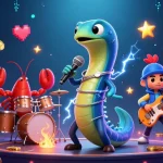 Profitez d'une spectaculaire scène de spectacle de casino en ligne sans wager avec un poisson-électrique DJ et ses musiciens.