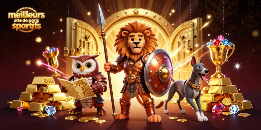Vivez l'excitation des meilleurs sites de paris sportifs avec des personnages dynamiques et des éléments riches.