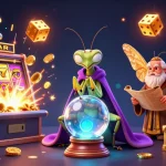 Bet on Nhà cái uy tín with engaging casino visuals, showcasing a mystical fortune teller and exciting game elements.