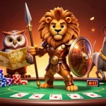 Experience exciting poker action with GG88 COM featuring a heroic Spartan lion, tactical owl, and swift greyhound.