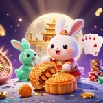 Experience excitement with XO88 where a moon rabbit reveals poker chips, embodying fun and fortune.
