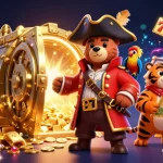 Illustration avec un ours pirate et un tigre, symbolisant le casino en ligne le plus payant.