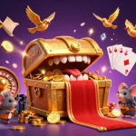 Gagnez des riches au casino français sans KYC avec une illustration dynamique de jeu, des trésors et de l'excitation.