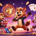 Xoilacz hyenas bring laughter and excitement to casino games with vibrant scenes of poker chips and slot machines.